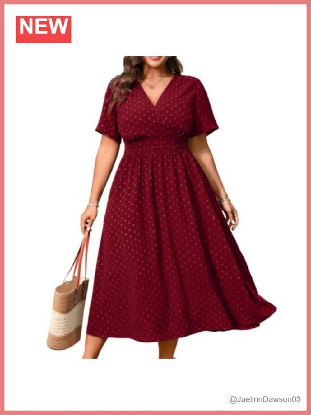 Plus Size Swiss Dot Maxi Dress Flutter Sleeve V Neck A-Line Empire Waist